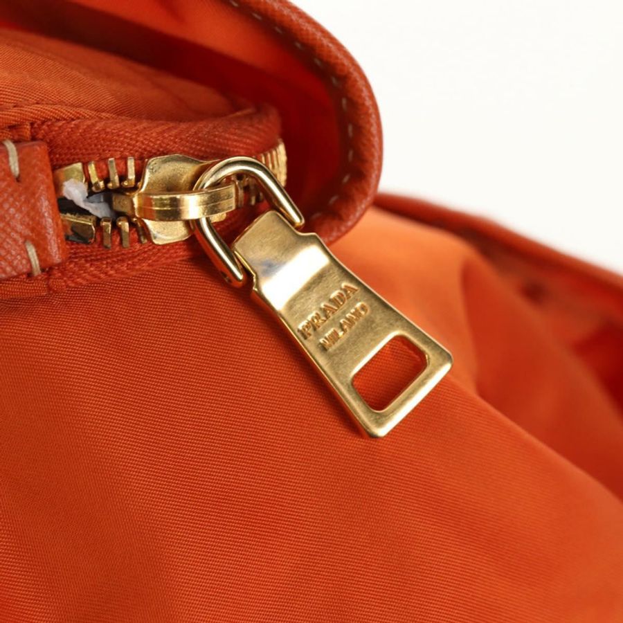 【日本直送】PRADA 雙肩包 尼龍 橘色 金色 正品 155325V-24
