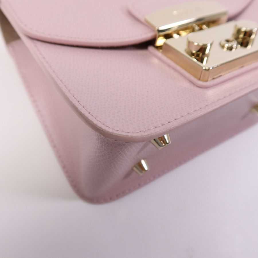Furla 牛皮皮革Mini Metropolis金扣鏈帶肩背袋-9
