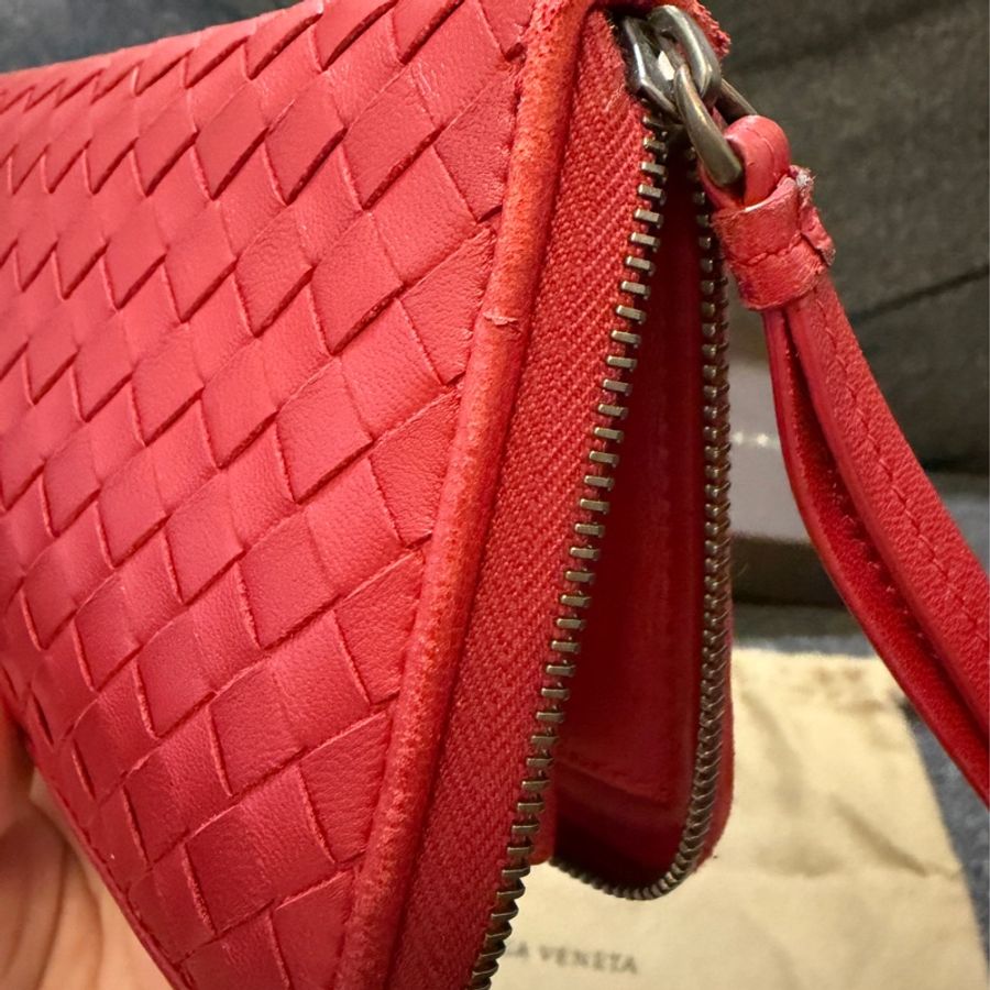 BOTTEGA VENETA 正品 S01518353S 紅編織 長夾-4
