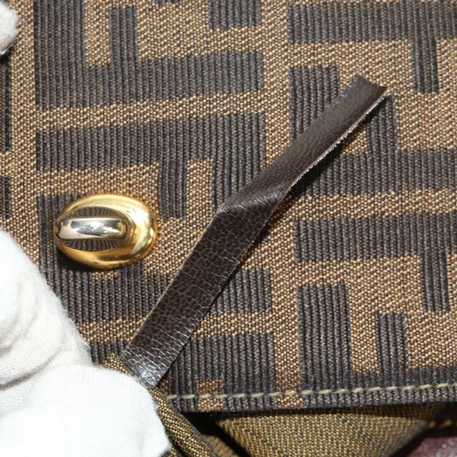 【日本直送】FENDI Zucca帆布手提包 黑色棕色 正品 156483V-27
