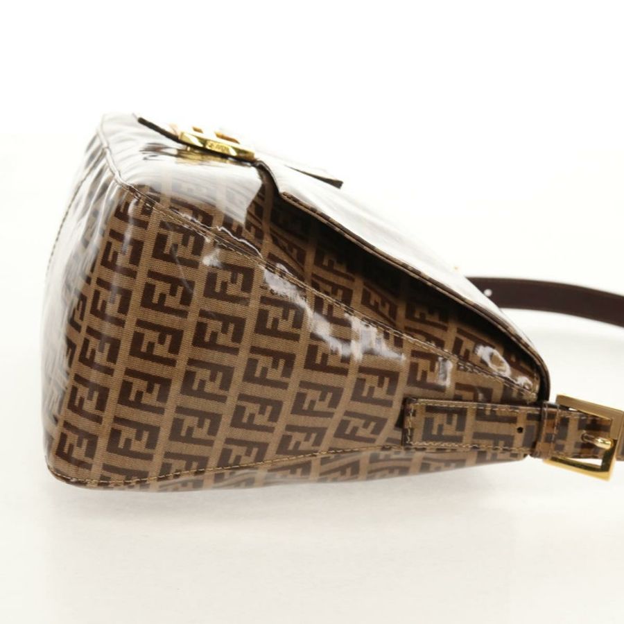 【日本直送】FENDI Zucchino帆布Mamma Baguette手袋琺瑯米色金色正品yk20093V-3