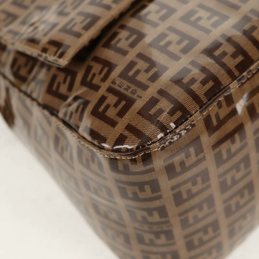 【日本直送】FENDI Zucchino帆布Mamma Baguette手袋琺瑯米色金色正品yk20093V-14
