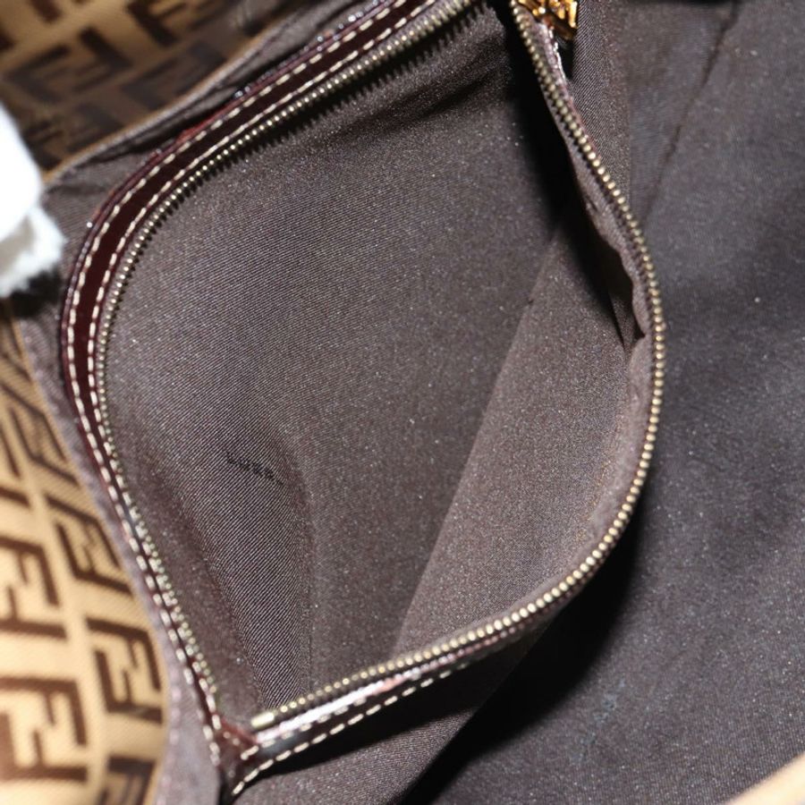【日本直送】FENDI Zucchino帆布Mamma Baguette手袋琺瑯米色金色正品yk20093V-25