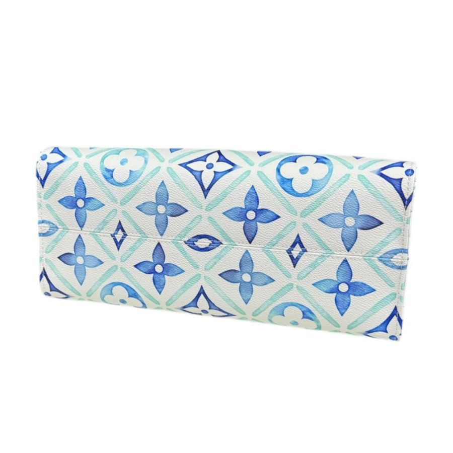 二手路易威登 On the Go MM LV Monogram Tile 單肩包，PVCM11262，藍色，女士，兩用-4