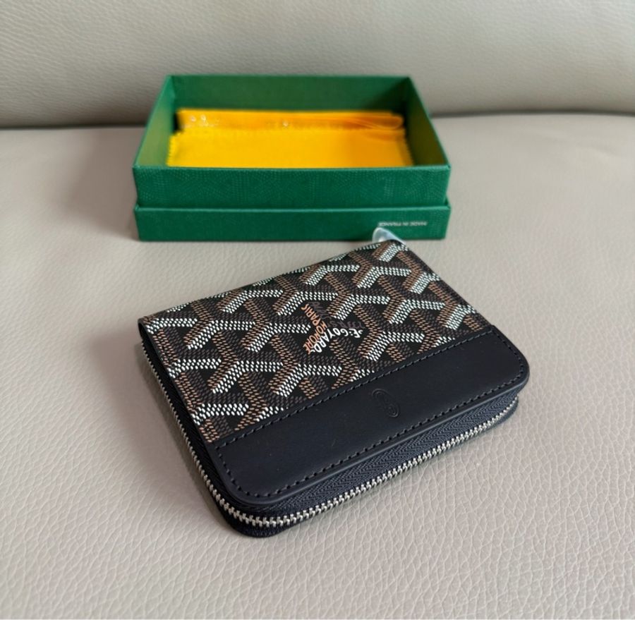 「M.Y精品」 goyard 經典大ㄇ拉 拉鏈錢包 黑 送禮🎁-4