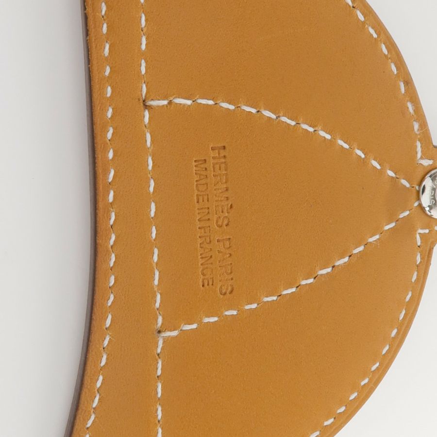 HERMES Swift/Butler皮革Paddock Bombe銀扣掛飾-5