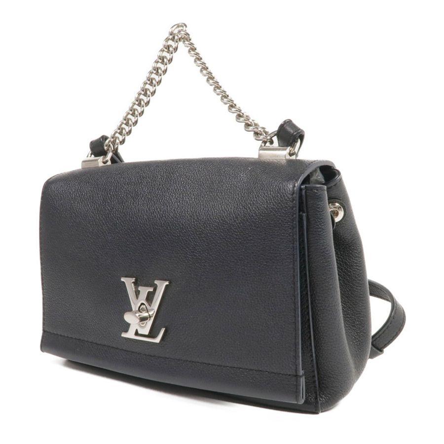 LOUIS VUITTON 牛皮皮革Lockme II BB銀扣手挽肩背兩用袋-1