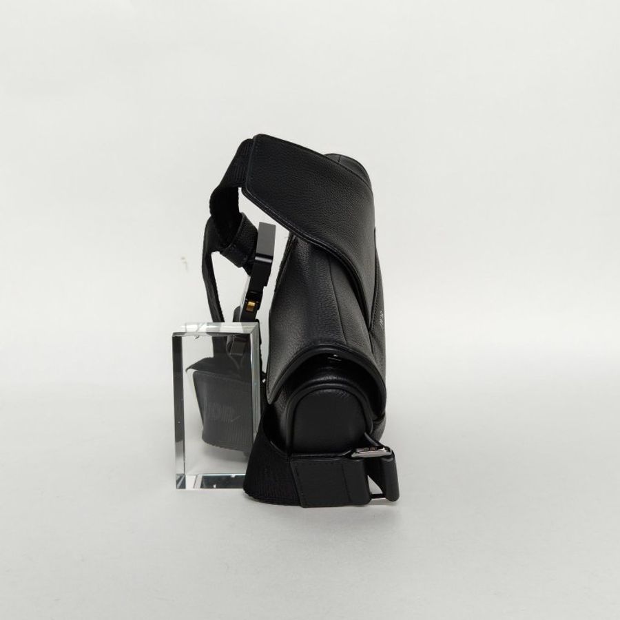 DIOR SADDLE馬鞍胸包黑色牛皮銀扣2022肩背包-3