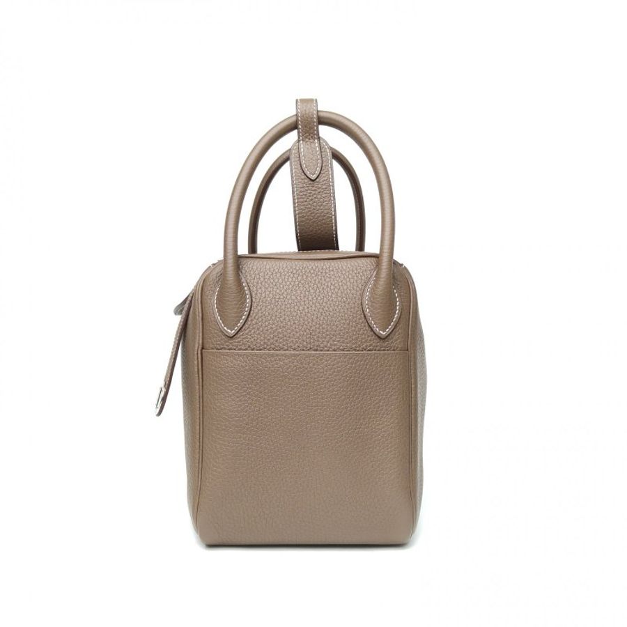 HERMES Lindy3018大象灰TC皮X刻銀扣肩背包-1
