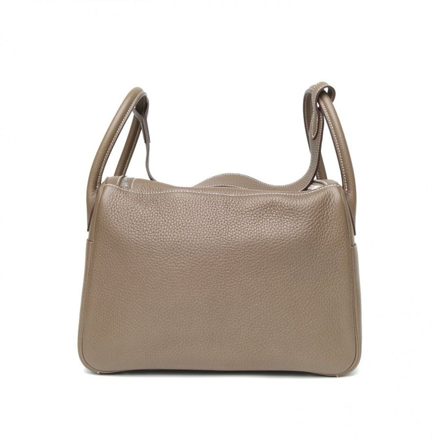 HERMES Lindy3018大象灰TC皮X刻銀扣肩背包-2