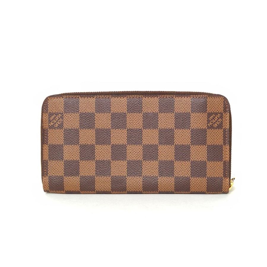 LOUIS VUITTON 棕色棋盤格PVC2010長款拉鏈錢包肩背包-2