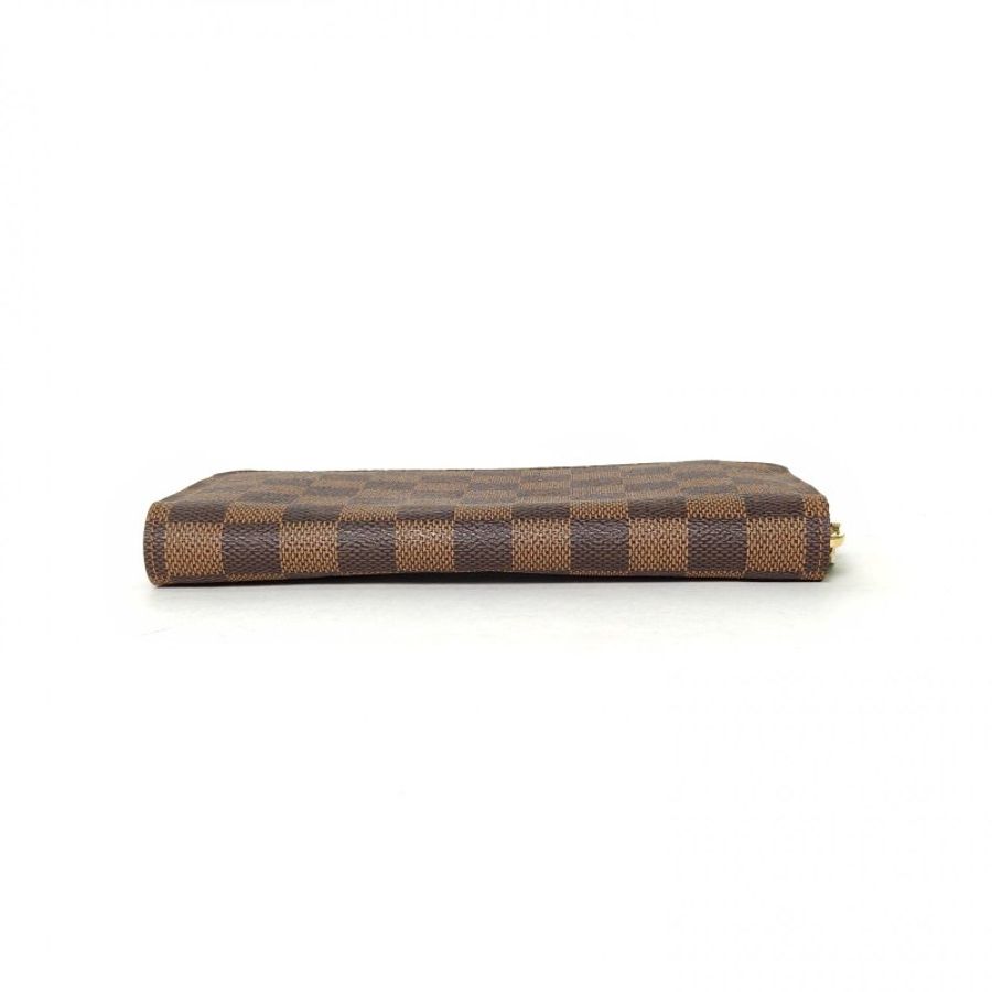LOUIS VUITTON 棕色棋盤格PVC2010長款拉鏈錢包肩背包-4
