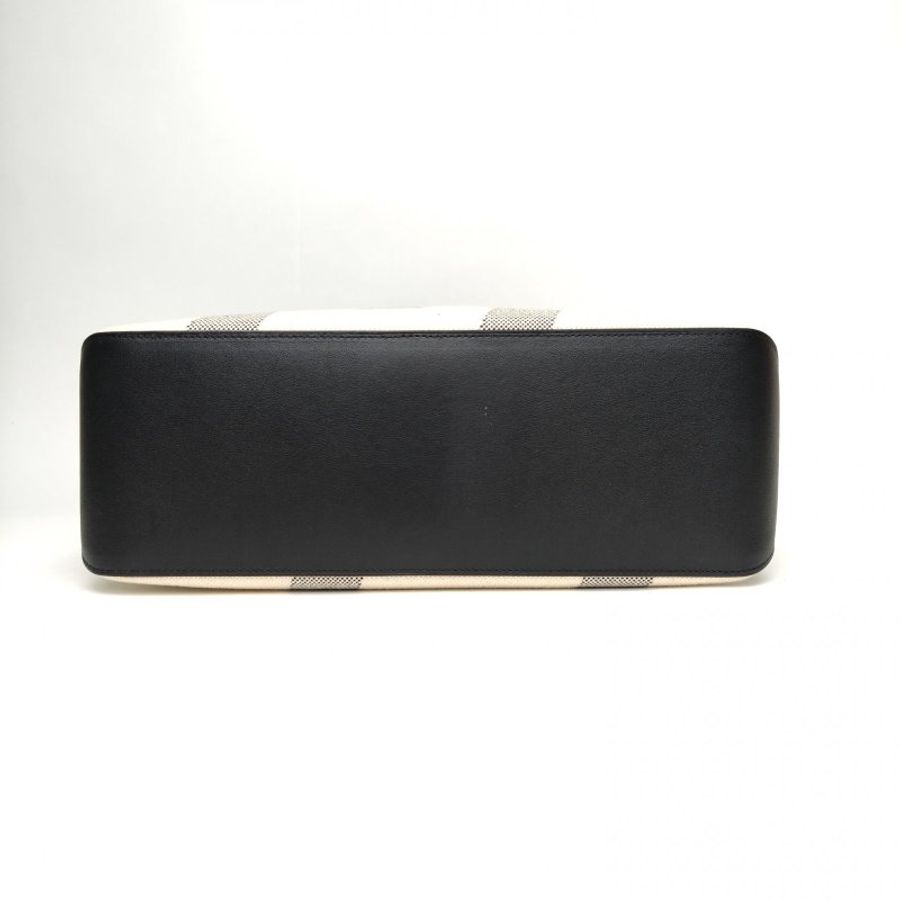HERMES Cabas4089黑色Swift皮/帆布Z刻無肩背包-4