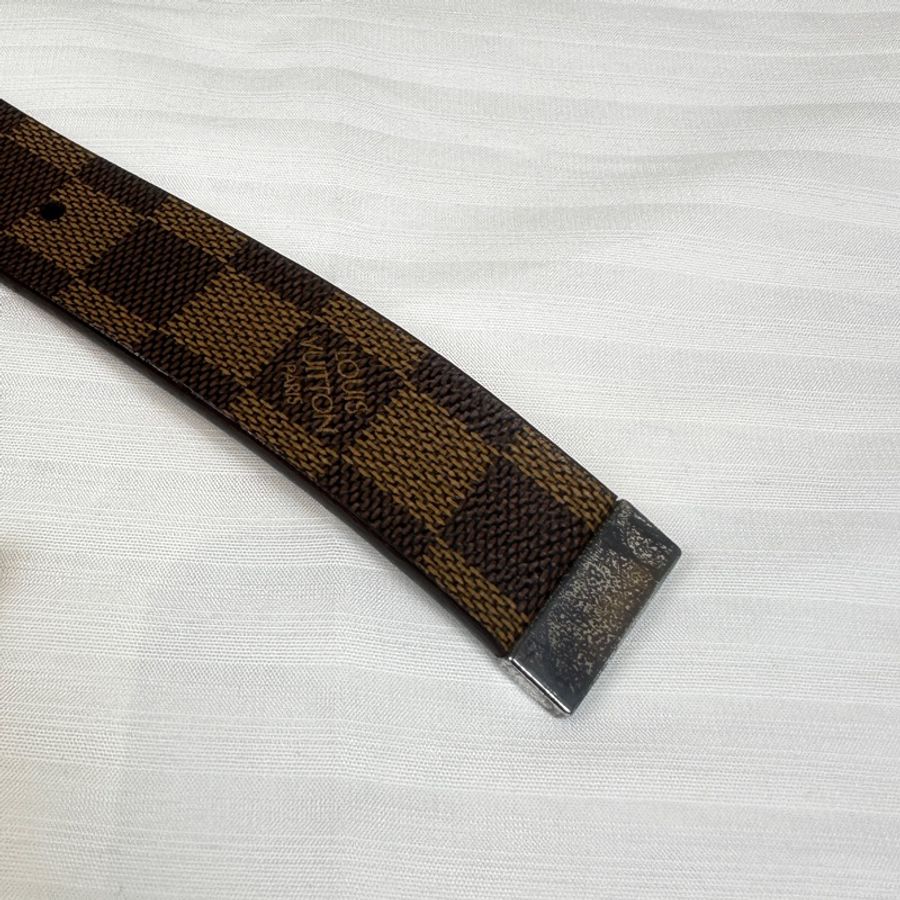 路易威登/ Louis Vuitton 金屬扣棋盤格紋腰帶棕色 長103x寬2.8cm-11