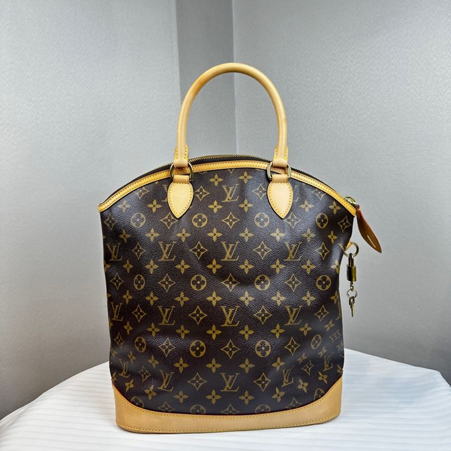 路易威登/Louis Vuitton lockit老花直式手提托特包31x16x37cm-9