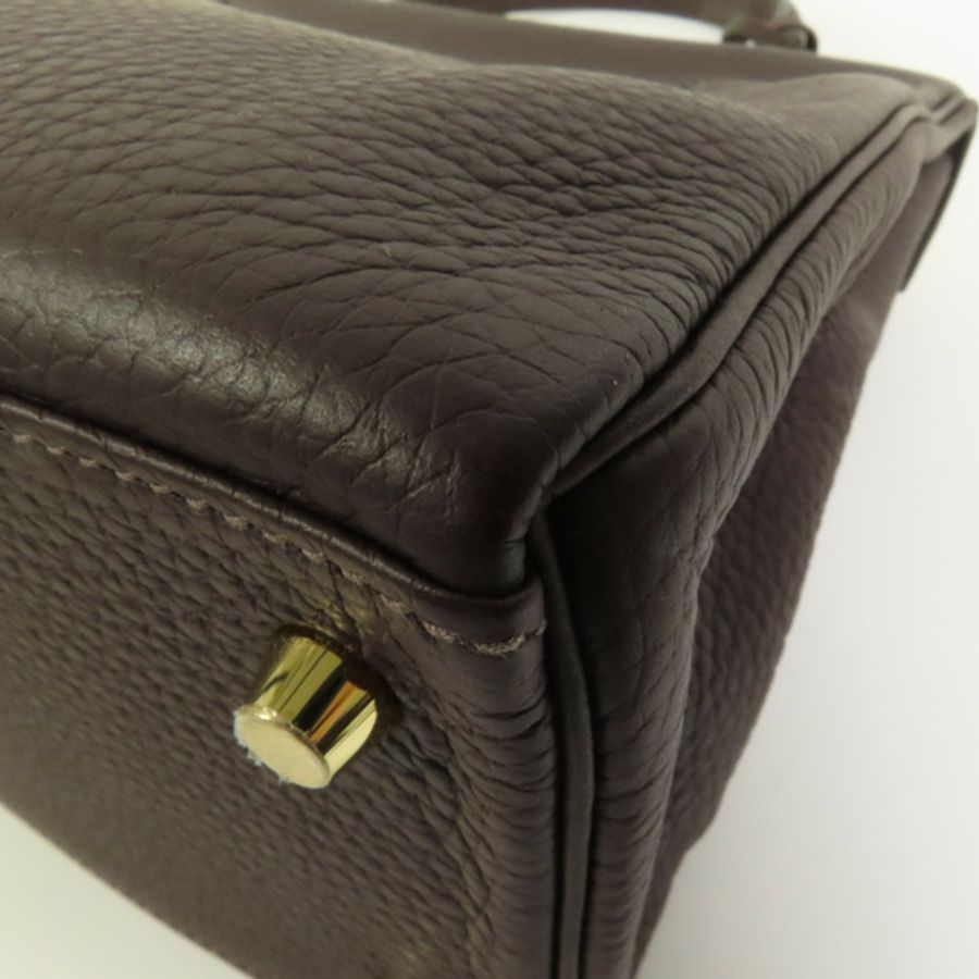 HERMES 【Hermes Fair】Togo皮革Kelly 28金扣手挽肩背兩用袋Rouge Sellier-16