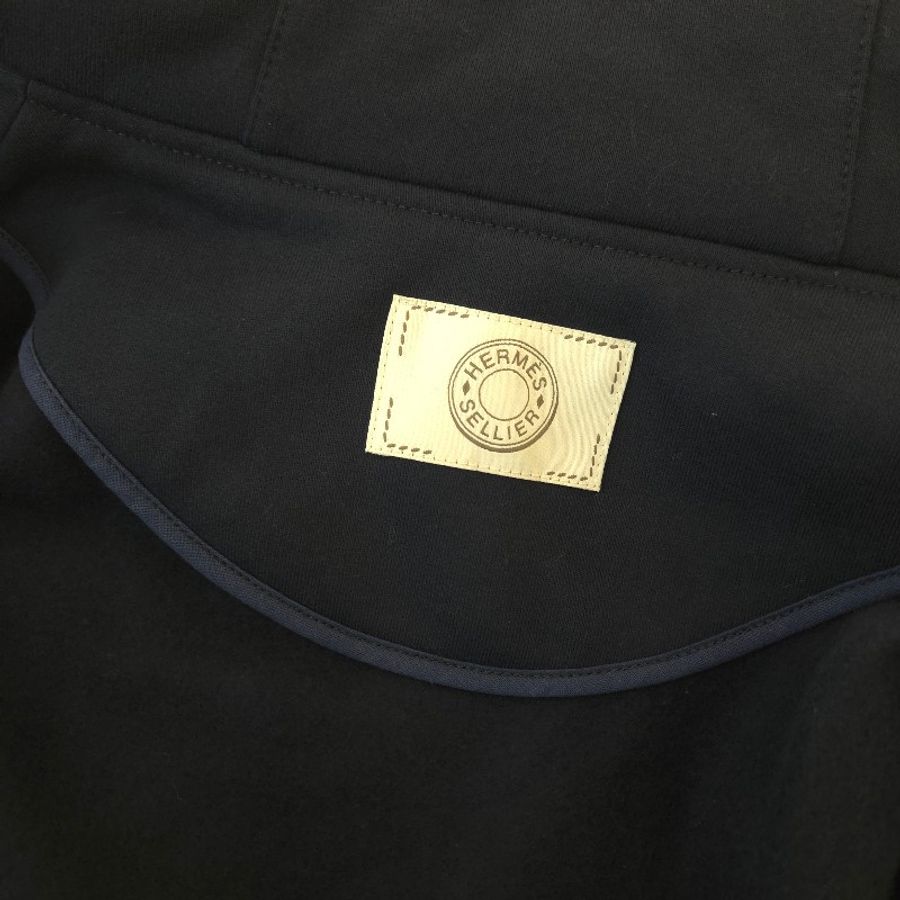 Hermès 內刷毛連帽外套 深藍 XXL-4