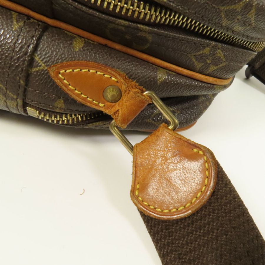 LOUIS VUITTON Monogram Reporter PM金扣肩背袋棕色-14