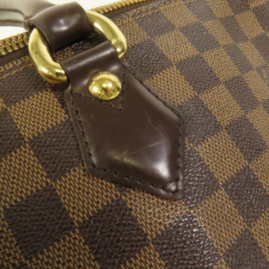 LOUIS VUITTON Damier Saleya MM金扣手挽袋棕色-15