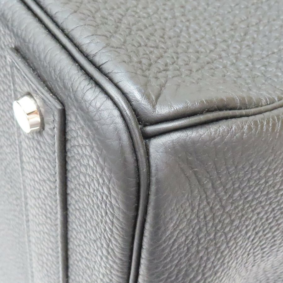 黑色Togo皮革 Hac Haut A Courroies 40包 U刻 銀扣【HERMES 愛馬仕】-10