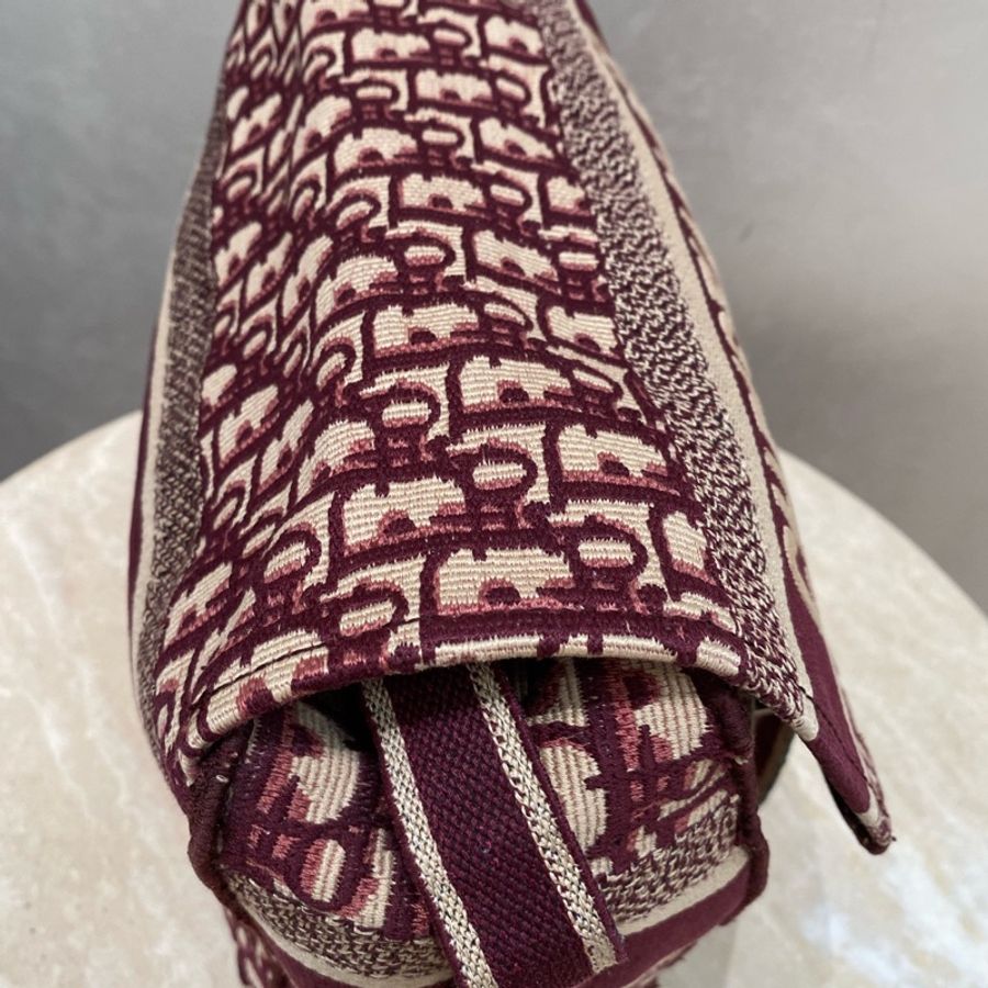 Dior 迪奧 中號 Diorcamp手袋 紅色格紋布Oblique印花刺繡單肩斜挎包郵差包 尺寸約27×25×12,自重輕容量大-12