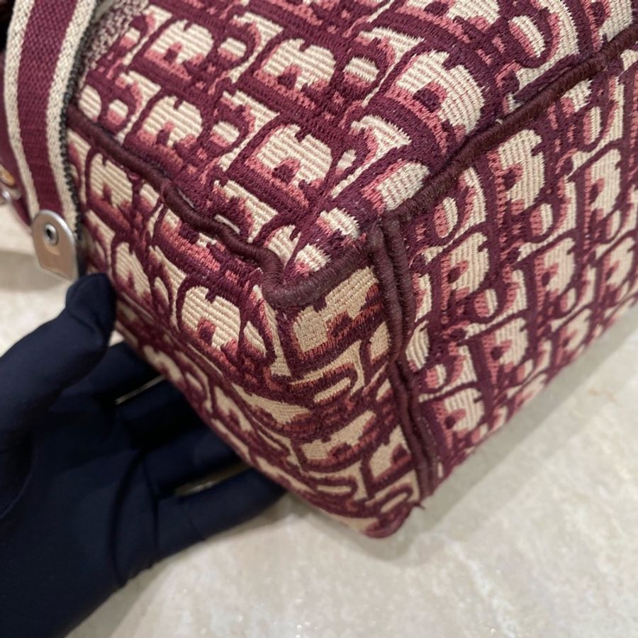 Dior 迪奧 中號 Diorcamp手袋 紅色格紋布Oblique印花刺繡單肩斜挎包郵差包 尺寸約27×25×12,自重輕容量大-19