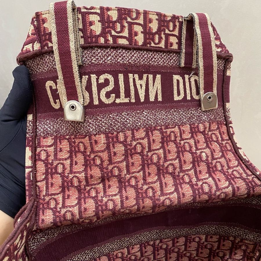 Dior 迪奧 中號 Diorcamp手袋 紅色格紋布Oblique印花刺繡單肩斜挎包郵差包 尺寸約27×25×12,自重輕容量大-25