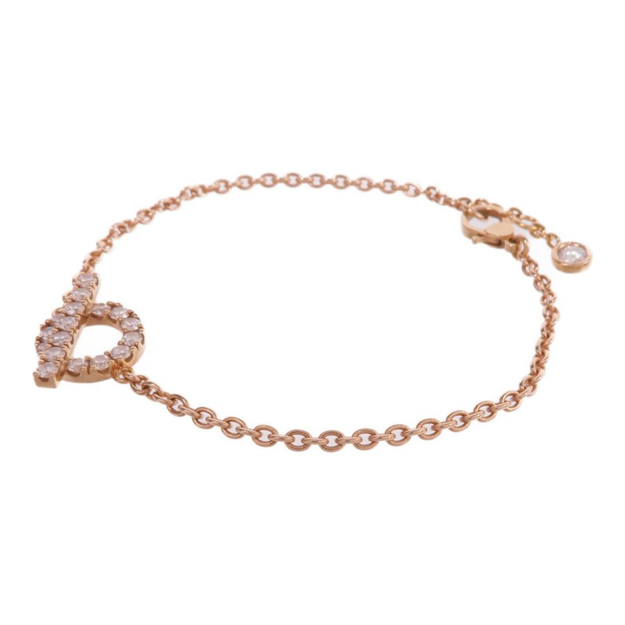 HERMES 18K玫瑰金Finesse Bracelet鑽石手鏈-1