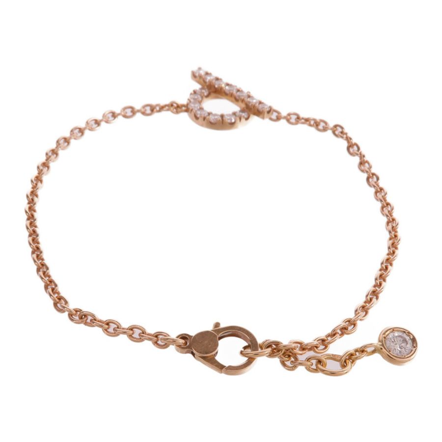 HERMES 18K玫瑰金Finesse Bracelet鑽石手鏈-2