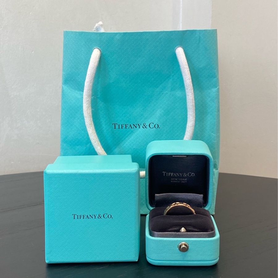 Tiffany T 系列 18K玫瑰金True 寬式戒指 62碼左右 寬約5.5毫米-1