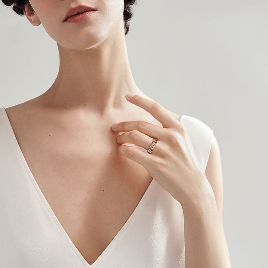 Tiffany T 系列 18K玫瑰金True 寬式戒指 62碼左右 寬約5.5毫米-2