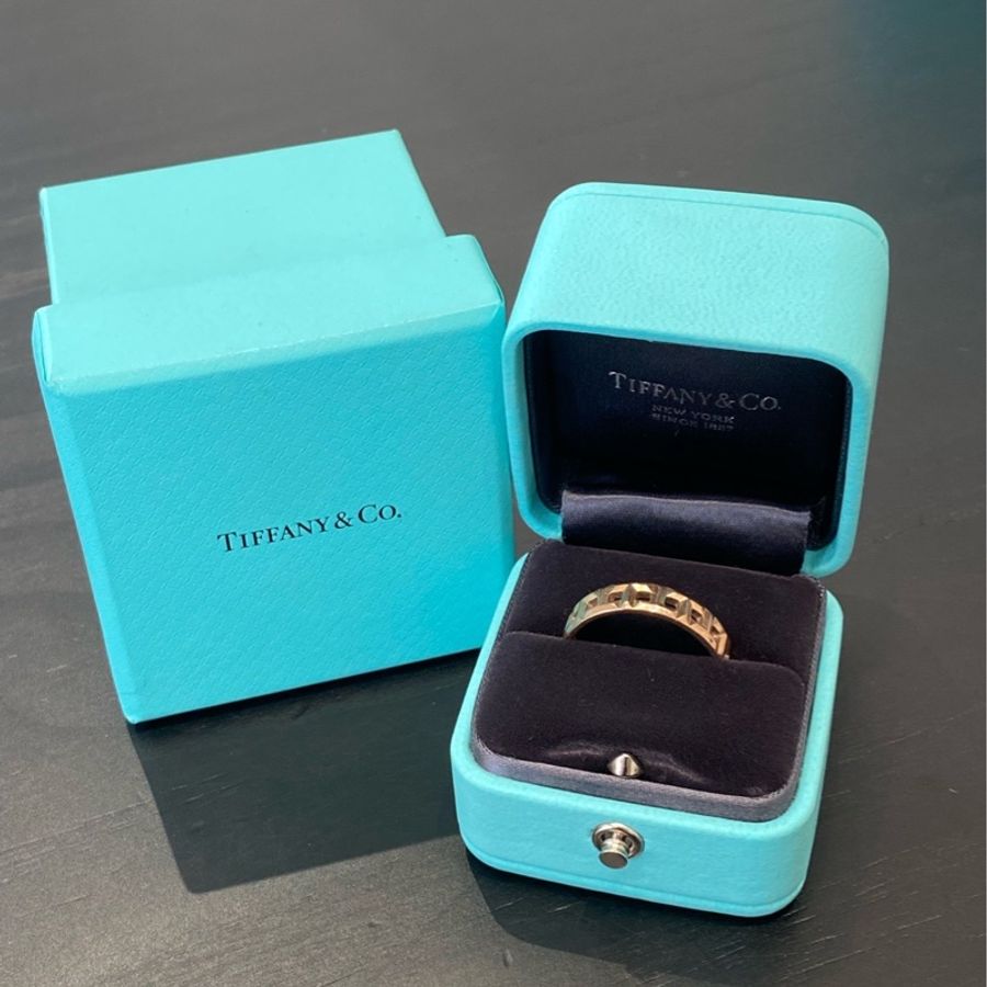 Tiffany T 系列 18K玫瑰金True 寬式戒指 62碼左右 寬約5.5毫米-3