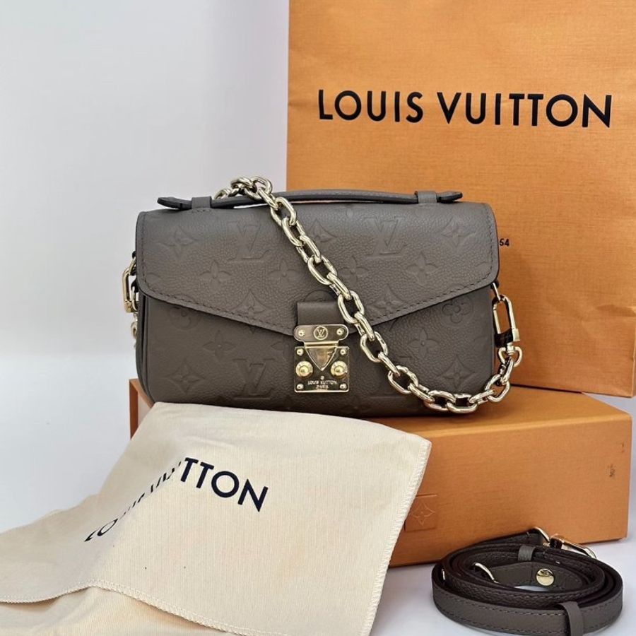 LV POCHETTE大象灰金扣mini郵差包芯片款21.5*13.5*6 9新 配件盒子塵袋-1