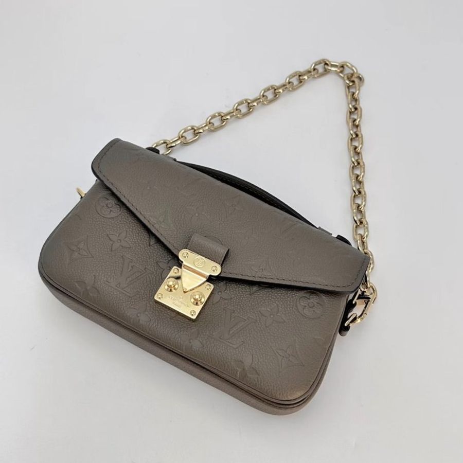 LV POCHETTE大象灰金扣mini郵差包芯片款21.5*13.5*6 9新 配件盒子塵袋-2