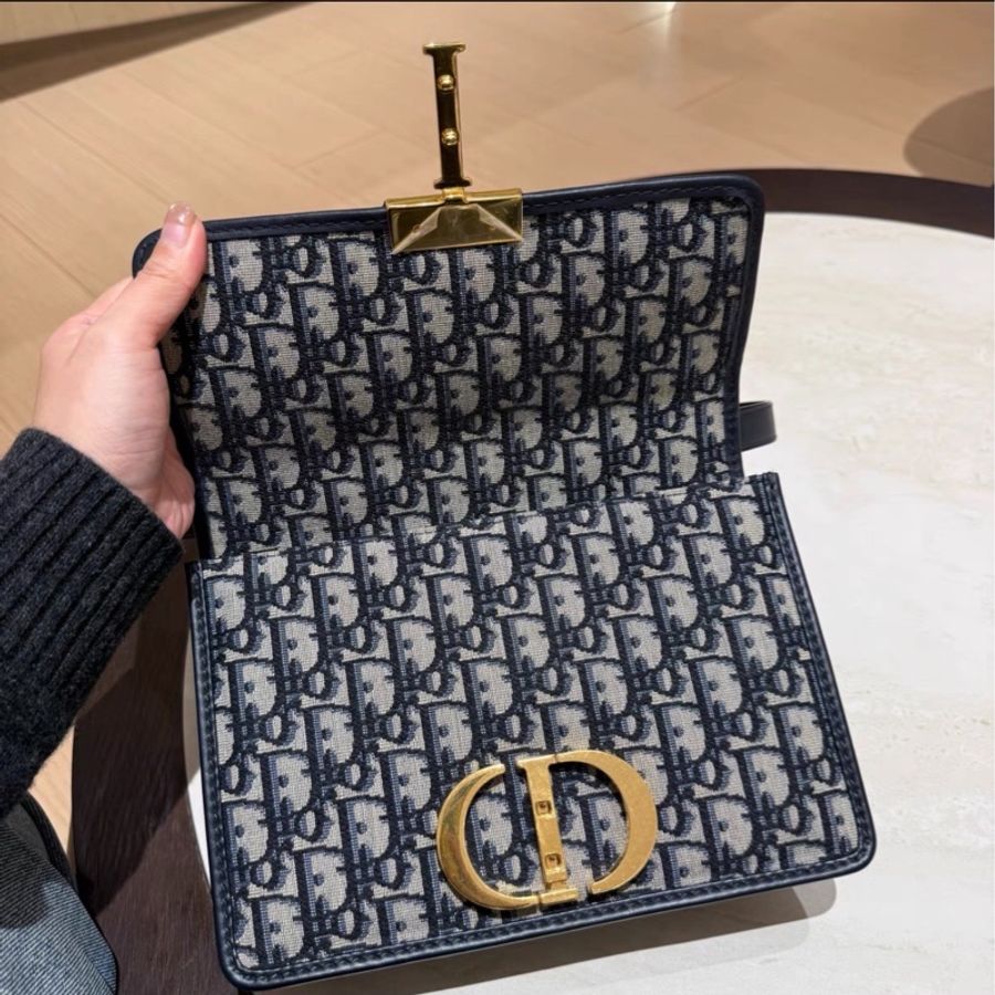 絕美神包😍99新🈶購證🤩Dior迪奧老花肩帶款蒙田30單肩斜挎包-14