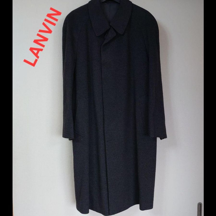 (補貨中)XL碼/近新極美/原價18萬/二手LANVIN /時尚男神長大衣/羊絨/深灰色-0