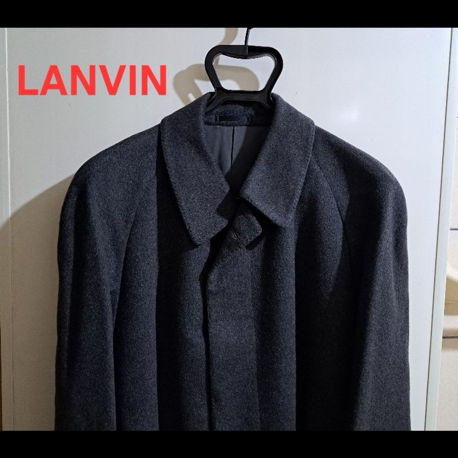 (補貨中)XL碼/近新極美/原價18萬/二手LANVIN /時尚男神長大衣/羊絨/深灰色-10