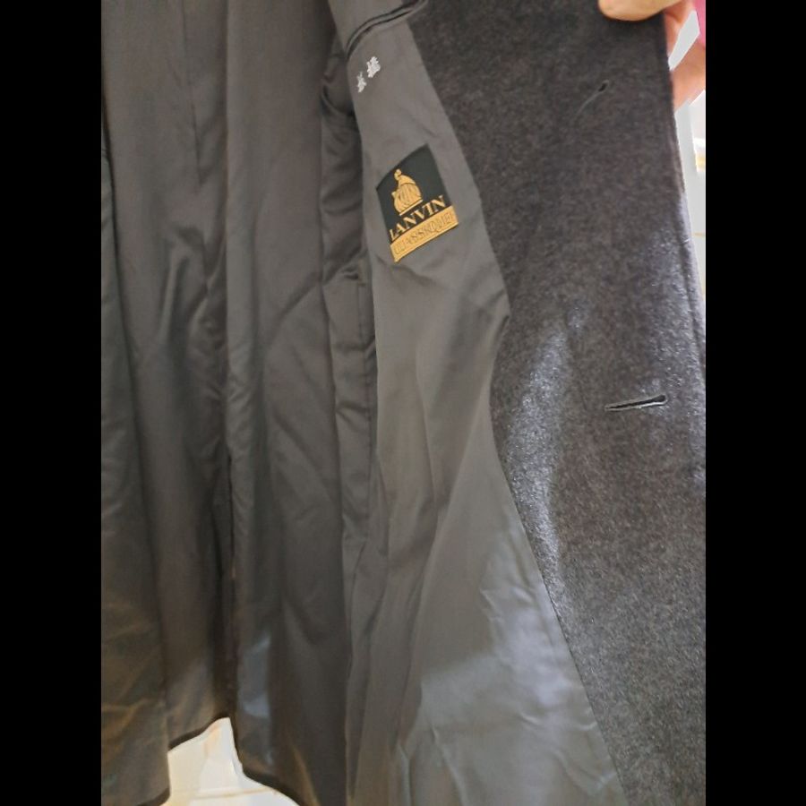 (補貨中)XL碼/近新極美/原價18萬/二手LANVIN /時尚男神長大衣/羊絨/深灰色-13