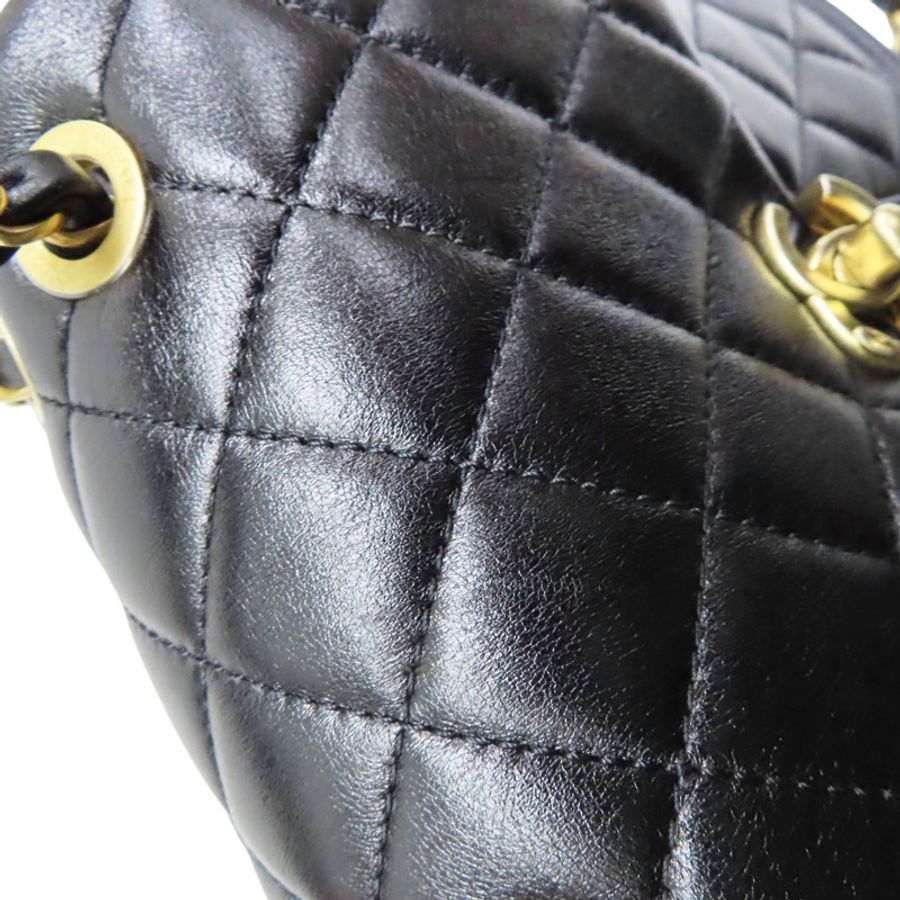 黑色菱格紋羊皮後背金扣【CHANEL 香奈兒】 AS4493-13