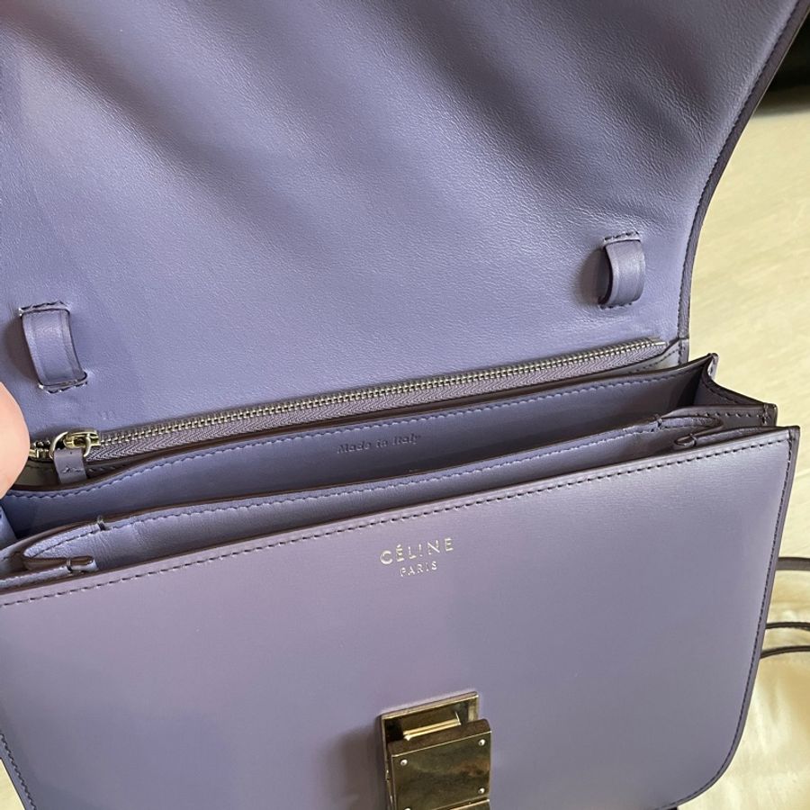 Celine 紫色中號box包-4
