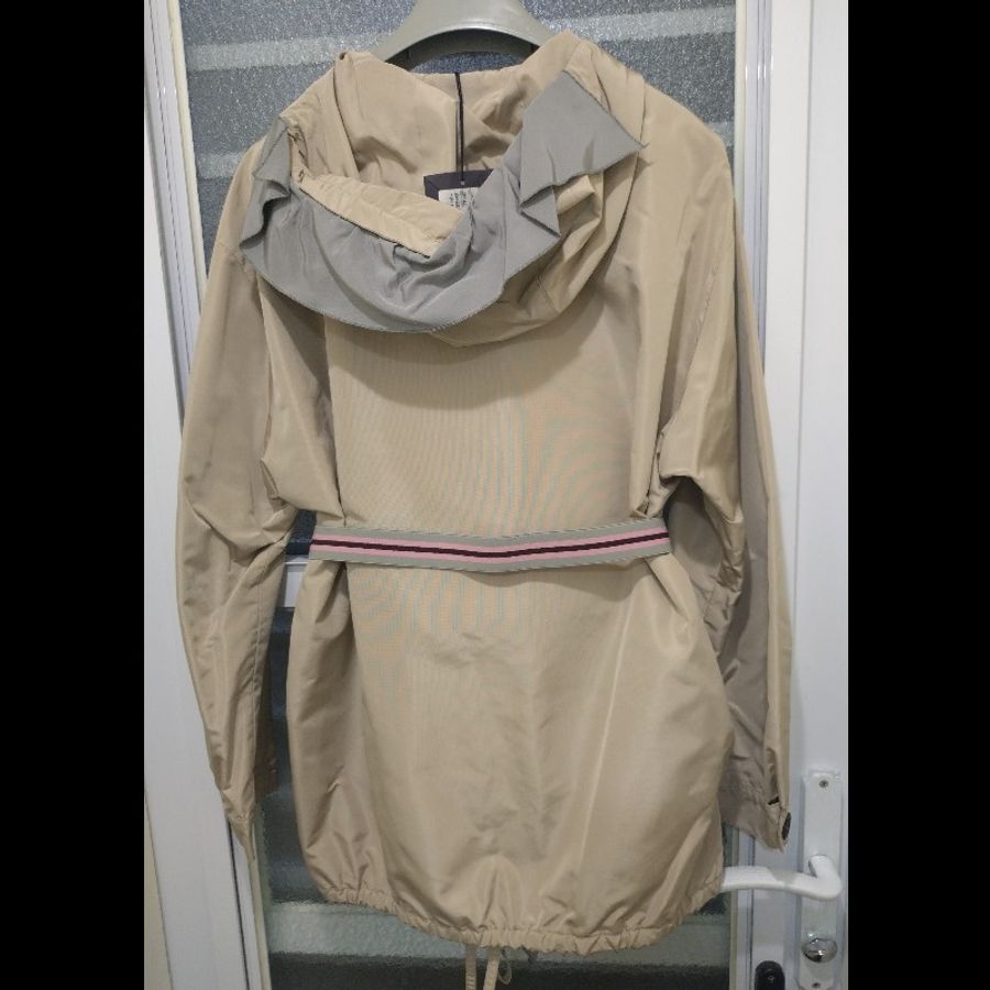 Prada 駝布拉鍊有帽尼龍外套-3