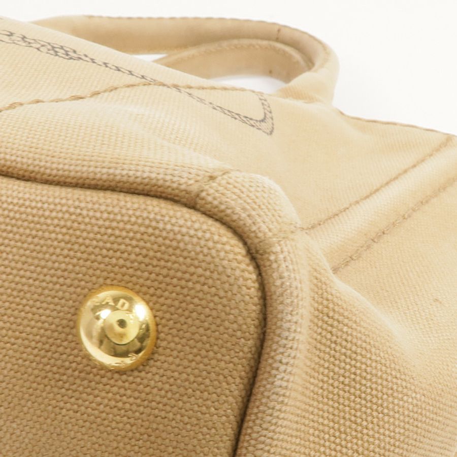 PRADA 帆布Prada Canapa Tote Bag金扣手挽肩背兩用袋-9