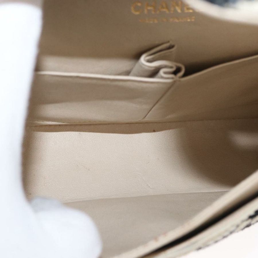 【日本直送】香奈兒 (CHANEL) Matelasse 鏈條雙蓋包 針織 白色 CC Auth 152291SAV-8