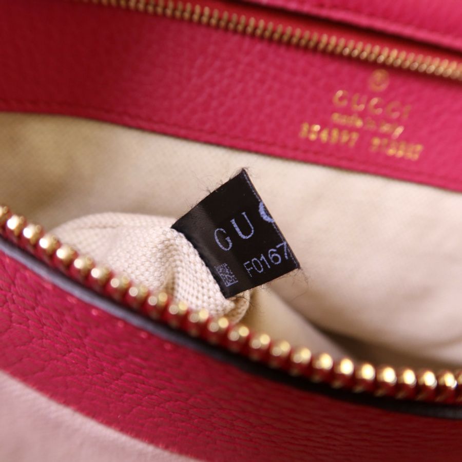 GUCCI 牛皮皮革Shoulder Bag金扣肩背袋-7
