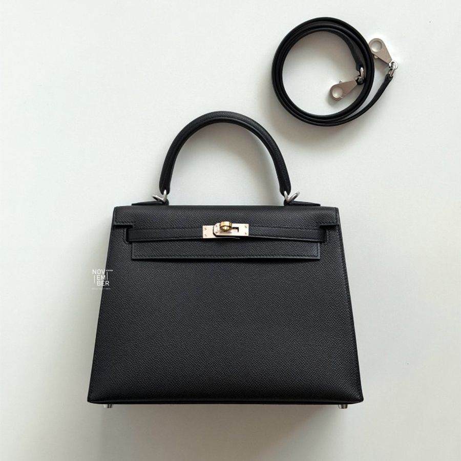 全新🖤全配有購證🙌🏻 天菜等級😍 Hermès 愛馬仕 Kelly 25 黑色鴛鴦釦-6