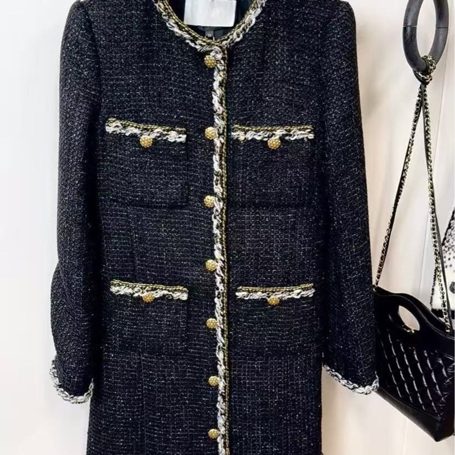 🔥新到:全🆕 Chane/香奈兒 25K秋冬新款黑色小香風外套 經典粗花尼 金色鏈條設計,尺寸:38碼-4