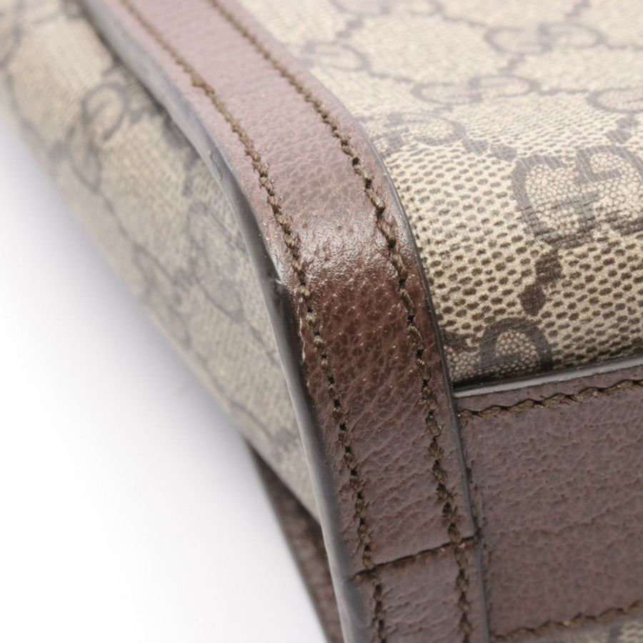 GUCCI GG Supreme 兩用斜背包 688497 帆布皮革 米色 棕色 多色-6