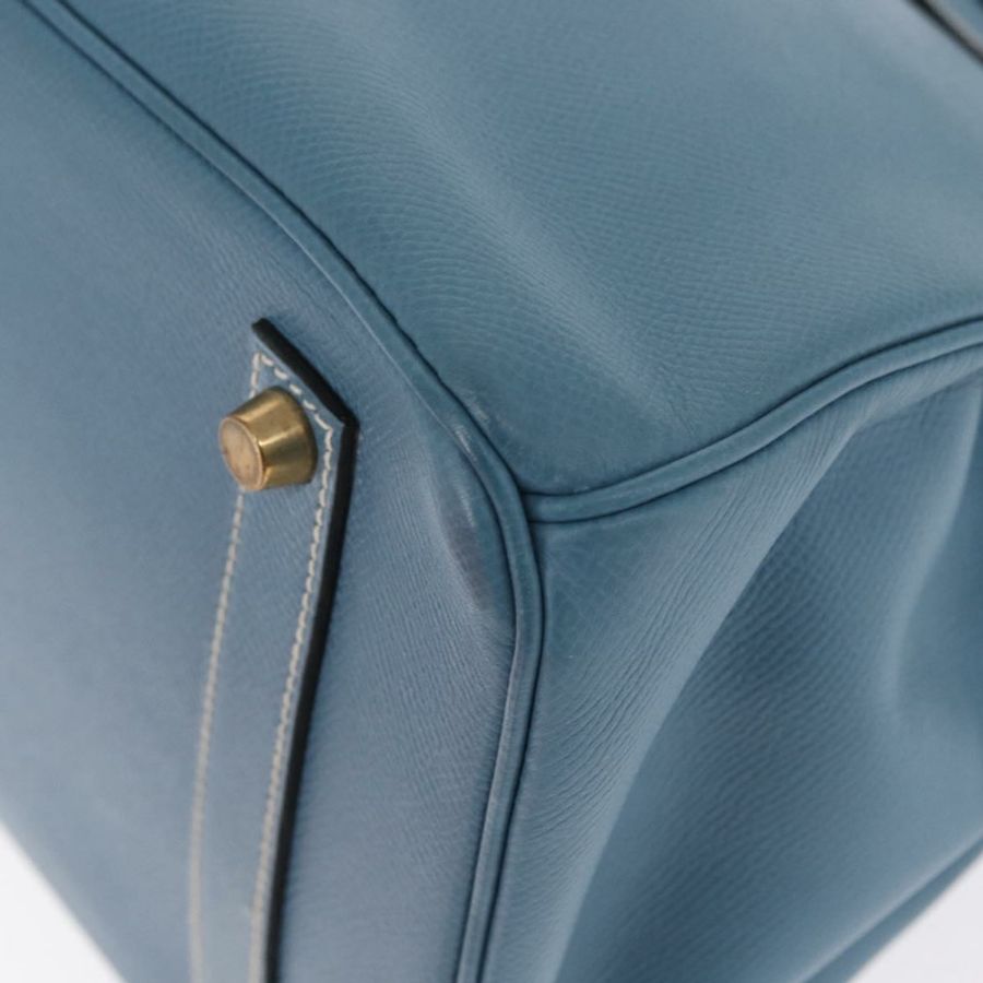 【日本直送】愛馬仕 Birkin 35 手提包,Epsom 壓花淺藍色金色,正品編號 156385SM-14