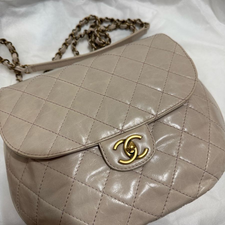 Chanel 閒置品 南瓜包 油蠟牛皮-3