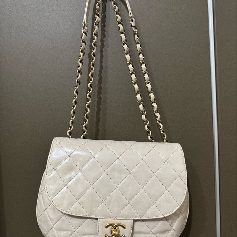 Chanel 閒置品 南瓜包 油蠟牛皮-9
